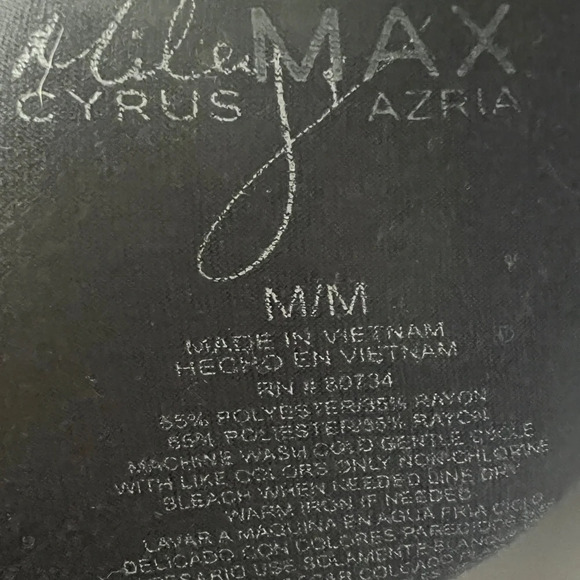 Miley Cyrus & Max Azria Black Draped Front Tank Top with Zipper Back - Size M - Picture 6 of 6